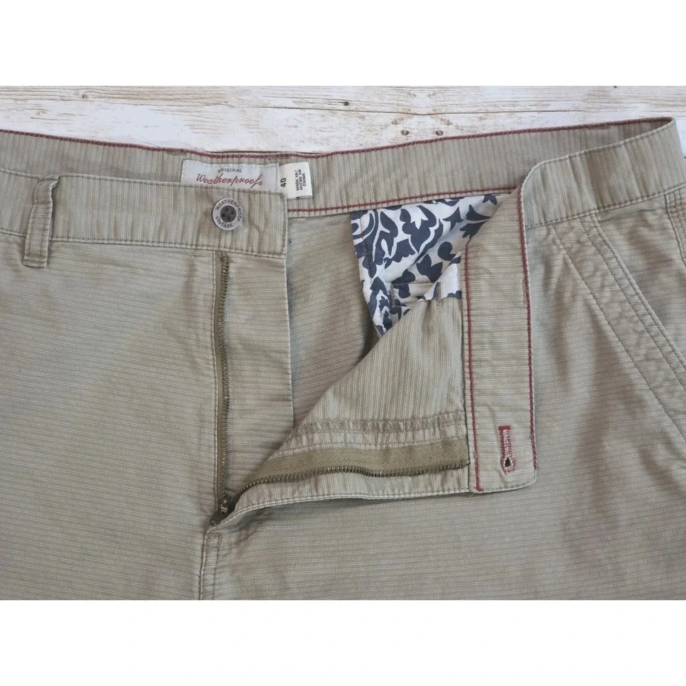 Weatherproof Vintage Khaki Canvas Chino Shorts Size 40 Utility‎ Hiking Trail - Picture 5 of 6